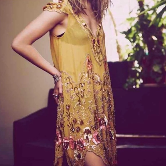FREE PEOPLE MAGIC GARDEN PARTY DRESS 20s Flapper ART DECO Sequin Embellished S - Picture 4 of 16